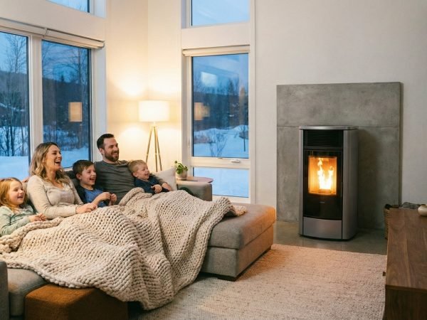 Famiglia sul divano davanti alla televisione